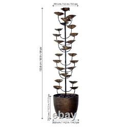 1.5m Cascading Leaves Copper Water Feature Fountain