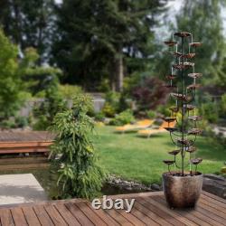 1.5m Cascading Leaves Garden Water Feature Fountain Outdoor LED 60