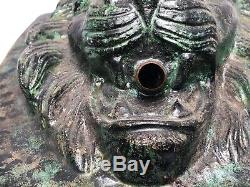 1 Bronzed Style Stone Garden Lion Wall Fountain Mask Spout Plaque Water Feature