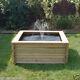 120 Gallon Square Wooden Pond Garden Pool Fountain Water Feature Liner & Pump