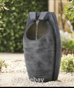 1pc Solar Powered Oriental Garden Resin Water Fountain With LED Lights