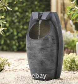 1pc Solar Powered Oriental Garden Resin Water Fountain With LED Lights