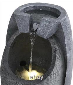 1pc Solar Powered Oriental Garden Resin Water Fountain With LED Lights