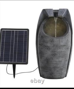 1pc Solar Powered Oriental Garden Resin Water Fountain With LED Lights