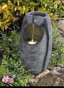 1pc Solar Powered Oriental Garden Resin Water Fountain With LED Lights