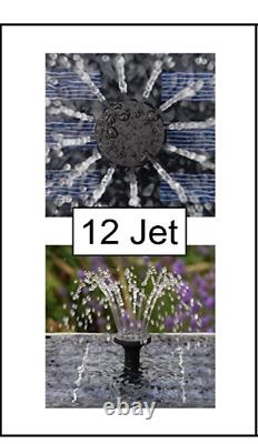 2 Level Birdbath Water Feature Fountain Solar Powered Stone Effect Garden