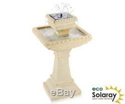 2 Level Square Water Fountain Feature Cascade Classical Stone Effect Garden