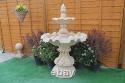 2 Teired Windsor Fountain Sandstone Garden Water Fountain Ornament Feature Solar
