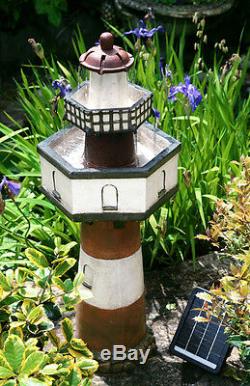 2 Tier Belle Tout Lighthouse Water Feature Fountain Cascade Solar Powered Garden