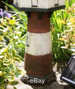 2 Tier Belle Tout Lighthouse Water Feature Fountain Cascade Solar Powered Garden