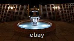 2 Tiered Barcelona Self Contained Garden Stone Water Feature Fountain Solar Pump