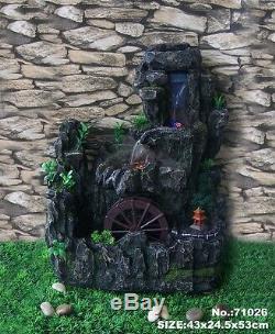 21\ Feng Shui Tabletop or Garden Water Fountain with Running Wheel