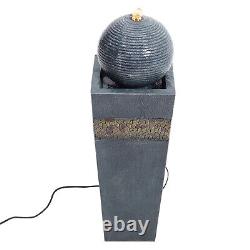 220V Garden Water Feature Fountain LED Ball Tower Patio Decor Electric Power UK