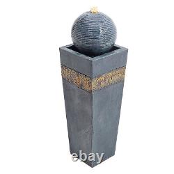 220V Garden Water Feature Fountain LED Ball Tower Patio Decor Electric Power UK