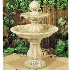 3 Level Water Fountain Feature Cascade Classical White Ivory Stone Effect Garden