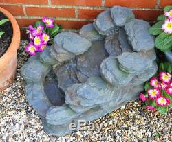 3 Step Rock Stone Cascade Water Feature Fountain Waterfall Self Contained Garden