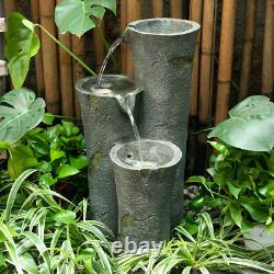 3 Tier Garden Water Fountain Cascade Feature Mains Indoor Outdoor Patio with Light