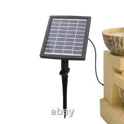 3 Tier LED Garden Fountain Solar Powered Outdoor Water Feature Cascade Decor