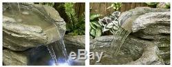 3 Tier Rock Pool Cascade Water Feature Fountain Stone Effect Indoor Garden