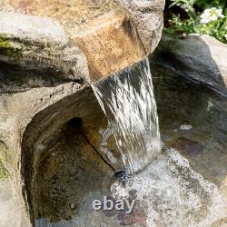 3 Tier Rock Pool Cascade Water Feature Fountain Stone Effect Outdoor Garden