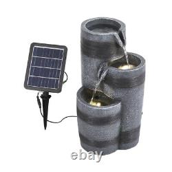 3 Tier Water Fountain Solar Powered Resin Water Feature Garden Ornament withLight