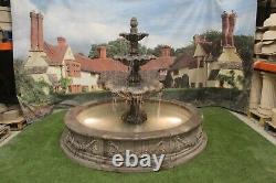 3 Tiered Windsor water fountain with small Lawrence pool stone garden feature