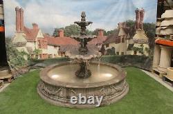 3 Tiered Windsor water fountain with small Lawrence pool stone garden feature