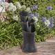 3 Tiers Garden 60.5cm Tall Cascading Water Feature Outdoor Fountain With Light
