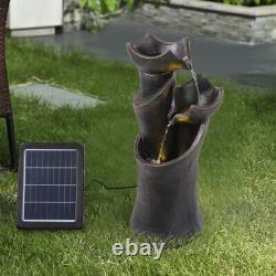 3 Tiers Garden 60.5cm Tall Cascading Water Feature Outdoor Fountain with Light
