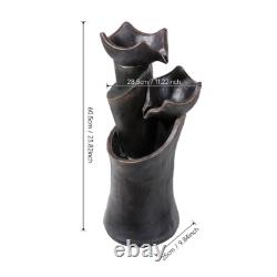 3 Tiers Garden 60.5cm Tall Cascading Water Feature Outdoor Fountain with Light