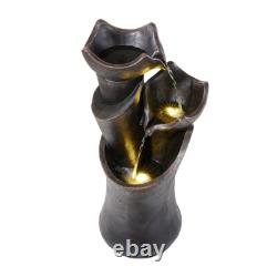 3 Tiers Garden 60.5cm Tall Cascading Water Feature Outdoor Fountain with Light