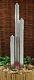 3 Tube Column Water Feature Fountain Contemporary Polish Stainless Steel Garden