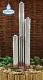 3 Tube Water Feature Fountain Cascade Contemporary Silver Stainless Steel Garden