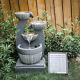 4 Bowls Waterfall Solar Power Garden Water Feature Water Fountain Pump Led Light