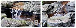 4 Tier Grey Rock Effect Cascade Water Feature Fountain Waterfall Indoor Garden