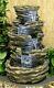 4 Tier Rock Effect Cascade Water Feature Fountain With Led Lights Garden Outdoor