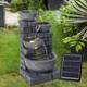 4 Tiers 45cm Solar Power Outdoor Water Fountain Feature Led Resin Garden Statue