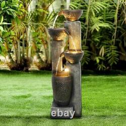 40 4-Tier Pots Outdoor Garden Water Fountain for Yard, Floor Patio, Backyard