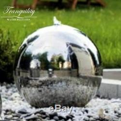 40cms Stainless Sphere Garden Water Feature, Outdoor Fountain Great Value