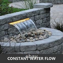 45cm Water Feature Waterfall Fountain Blade Pool Waterfall Cascade With LED Strip