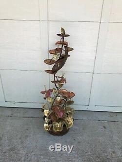 48 Indoor Water Fountain Lilly Pads Coy Copper for Yard Garden Artist Signed
