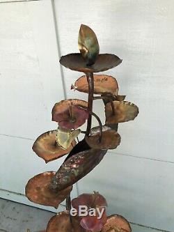 48 Indoor Water Fountain Lilly Pads Coy Copper for Yard Garden Artist Signed