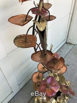 48 Indoor Water Fountain Lilly Pads Coy Copper for Yard Garden Artist Signed