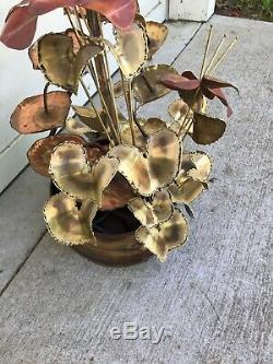 48 Indoor Water Fountain Lilly Pads Coy Copper for Yard Garden Artist Signed