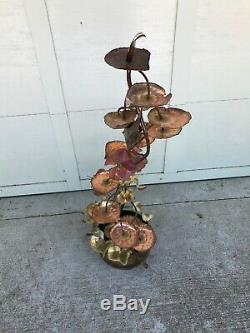 48 Indoor Water Fountain Lilly Pads Coy Copper for Yard Garden Artist Signed