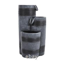 48cm Tall 3 Cascading Barrel Water Features Fountain Garden Outdoor Ornaments