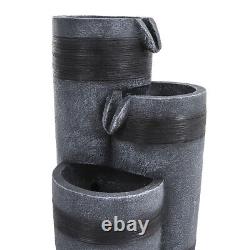 48cm Tall 3 Cascading Barrel Water Features Fountain Garden Outdoor Ornaments