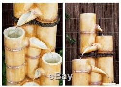 5 Level Tube Column Water Feature Fountain Cascade Wood Bamboo Effect Garden