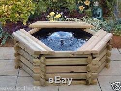 50 Gallon Garden Pond, Pool With Liner & Fountain, Outdoor Water Feature