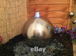 50cms S/S Sphere Modern Garden Water Feature, Outdoor Fountain Great Value